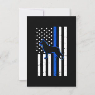 Carte De Remerciements Chien de police berger allemand K9 Patriotique