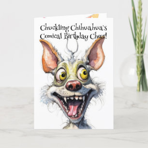 Carte De Remerciements Chien monstre amusant : Anniversaire du Chihuahua