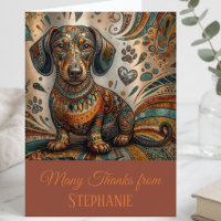 Chien teckel à motif boho