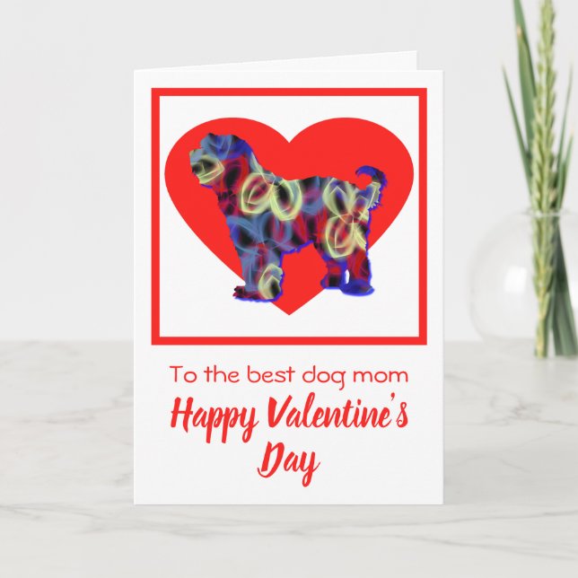 Carte De Remerciements Chien Tibétain Terrier Red Valentine's Day Greetin (Devant)
