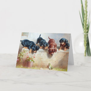 Carte De Remerciements Chien vintage Art 2, votre texte