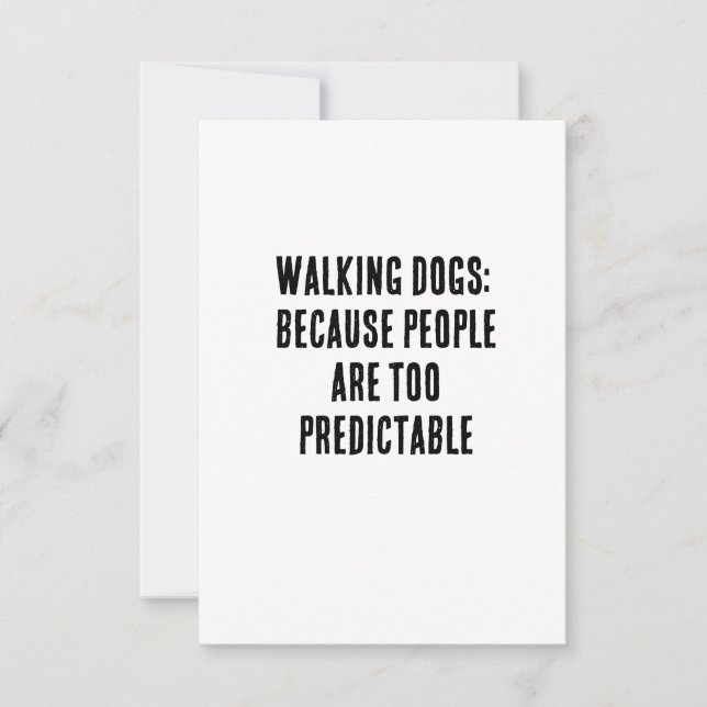 Carte De Remerciements Chiens marchant : parce que les gens sont trop pré (Devant)