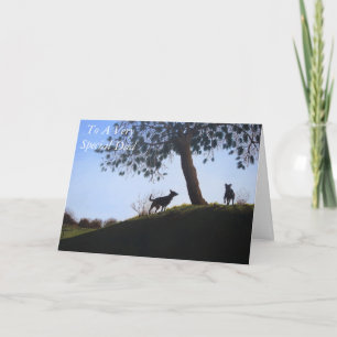 Carte De Remerciements chiens pittoresque parc paysage peinture art réali