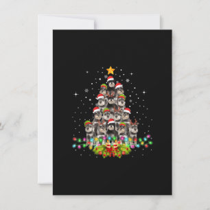Carte De Remerciements Chiens Schnauzer Arbre Chandail de Noël Jeu de Noë