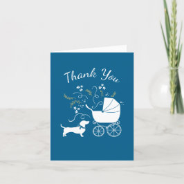 Carte De Remerciements Chihuahua Baby shower Blue Boy