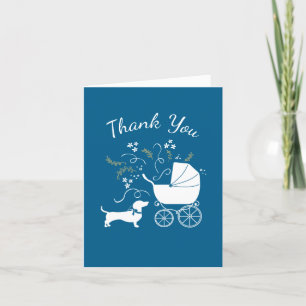 Carte De Remerciements Chihuahua Baby shower Blue Boy