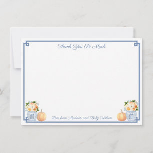 Carte De Remerciements Chinoiserie Chic Citrouilles Florales Mariage Douc