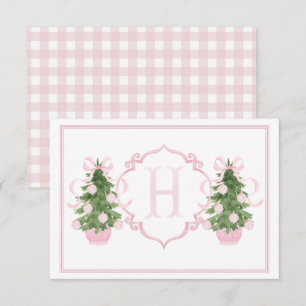 Carte De Remerciements Chinoiserie rose Baby shower d'arbre de Noël