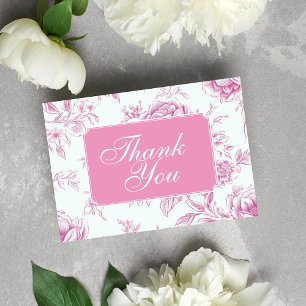 Carte De Remerciements Chinoiserie rose Floral French Toile