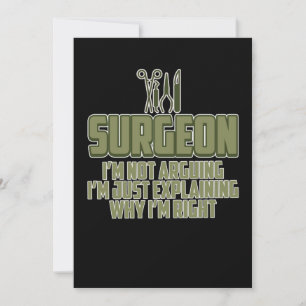 Carte De Remerciements Chirurgien J'ai toujours raison Chirurgie Docteur 