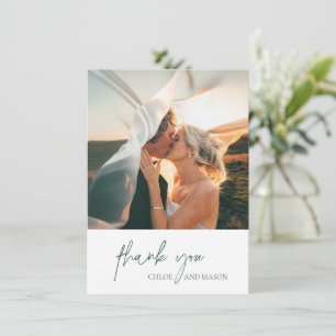 Carte De Remerciements Chloe À feuillage persistant Mariage élégant