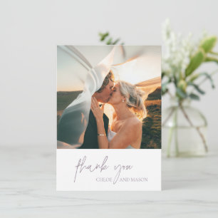 Carte De Remerciements Chloe Lavender Fog Mariage élégant