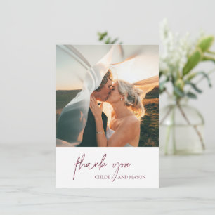 Carte De Remerciements Chloe Raspberry Mariage élégant