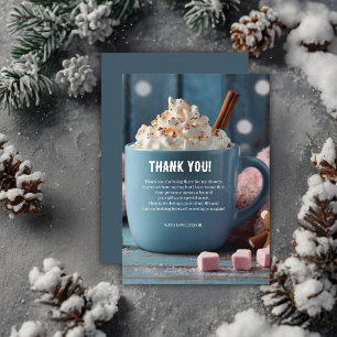 Carte De Remerciements Chocolat chaud avec crème humide Baby shower confo