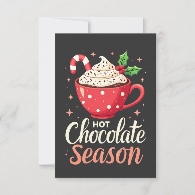 Carte De Remerciements Chocolat chaud saison Amateurs de Noël (Devant)