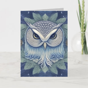 Carte De Remerciements Chouette de forêt d'Imaginaires mystique