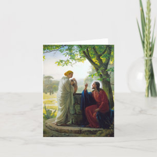 Carte De Remerciements Christ et la femme samaritaine par Carl Bloch