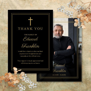 Carte De Remerciements Christian Célébration De La Vie Funéraire Photo