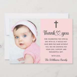 Carte De Remerciements Christian Christening Baptême Communion Religieux