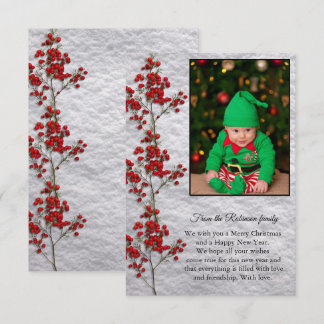 Carte De Remerciements Christmas Card With a Smiling and Happy Baby.