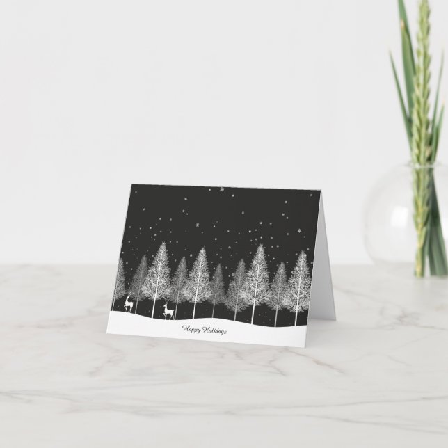 Carte De Remerciements Christmas card with Reindeers (Devant)