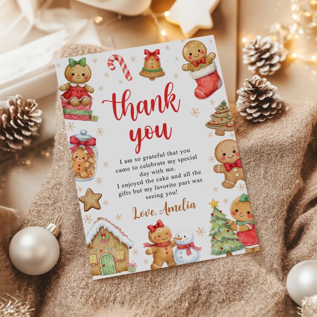 Carte De Remerciements Christmas Cookies Birthday Party (Créateur téléchargé)