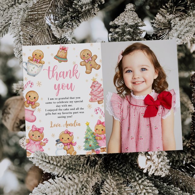 Carte De Remerciements Christmas Cookies Birthday Party Photo (Créateur téléchargé)