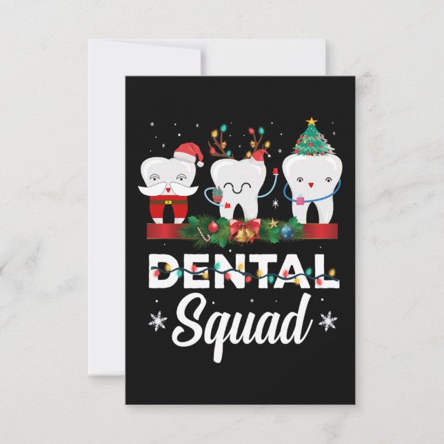 Carte De Remerciements Christmas Dental Squad Clothing Funny Xmas Dentist (Devant)