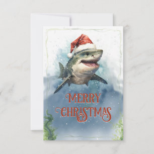 Carte De Remerciements Christmas Shark