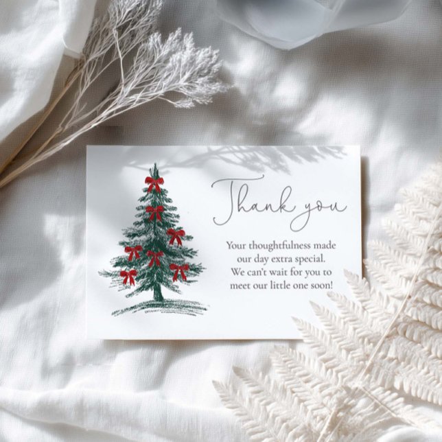 Carte De Remerciements Christmas tree Baby Shower Thank You Card (Créateur téléchargé)