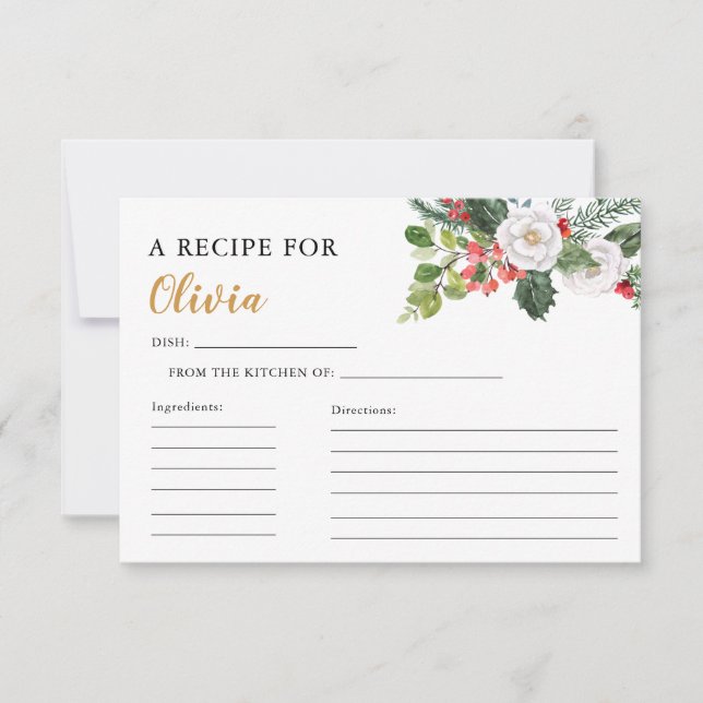 Carte De Remerciements Christmas Winter Bridal Shower Card (Devant)