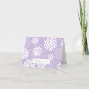 Carte De Remerciements Chrysanthèmes pourpres Motif floral