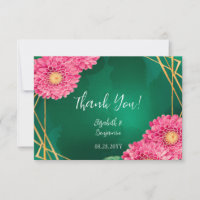 Chrysanthèmes rose Mariage géométrique or