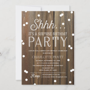 Carte De Remerciements Chut bois rustique de fête d'anniversaire de