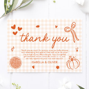 Carte De Remerciements Chute Whimsical Un Petit Baby shower À Tarte Cutie