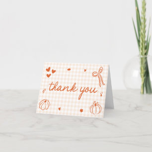 Carte De Remerciements Chute Whimsical Un Petit Baby shower Citrouille