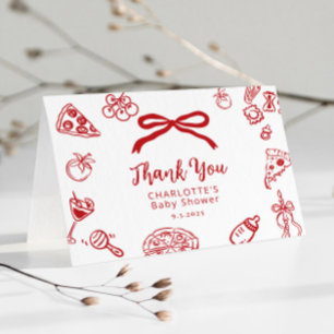 Carte De Remerciements Ciao Bambino Pizza Baby Shower Fantaisiste
