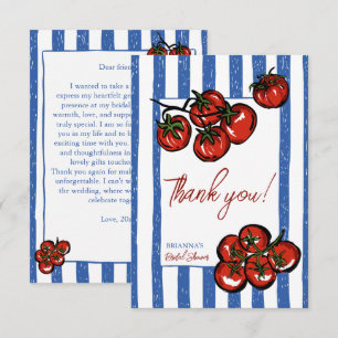 Carte De Remerciements Ciao bella tomate bleu enterrement de vie de jeune