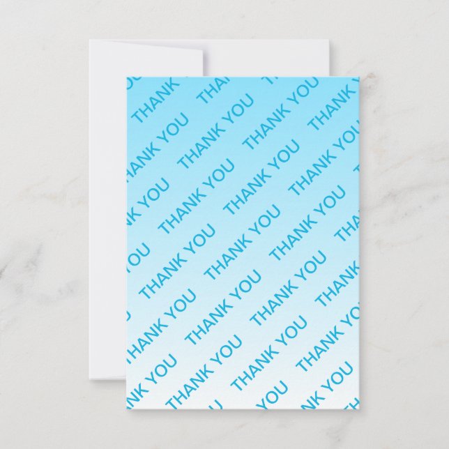 Carte De Remerciements Ciel bleu (couleur changeable) Motif Ombre et text (Devant)
