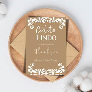 Carte De Remerciements Cielito Lindo Talavera Baby shower mexicain Fiesta