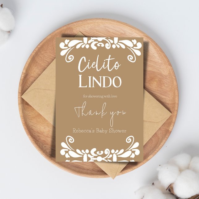 Carte De Remerciements Cielito Lindo Talavera Baby shower mexicain Fiesta (Créateur téléchargé)