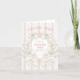 Carte De Remerciements Cimier de Fête des mariées rose doux