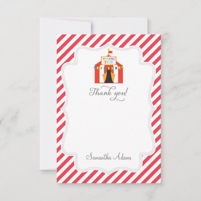 Carte de remerciements Circus Tent (Devant)