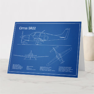 Carte De Remerciements Cirrus SR22 - Plans de dessin du plan d'avion AD