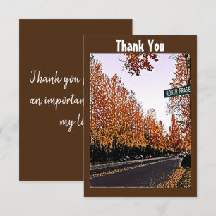 Carte De Remerciements Citation customisée Aquarelle Brown Arbres automna