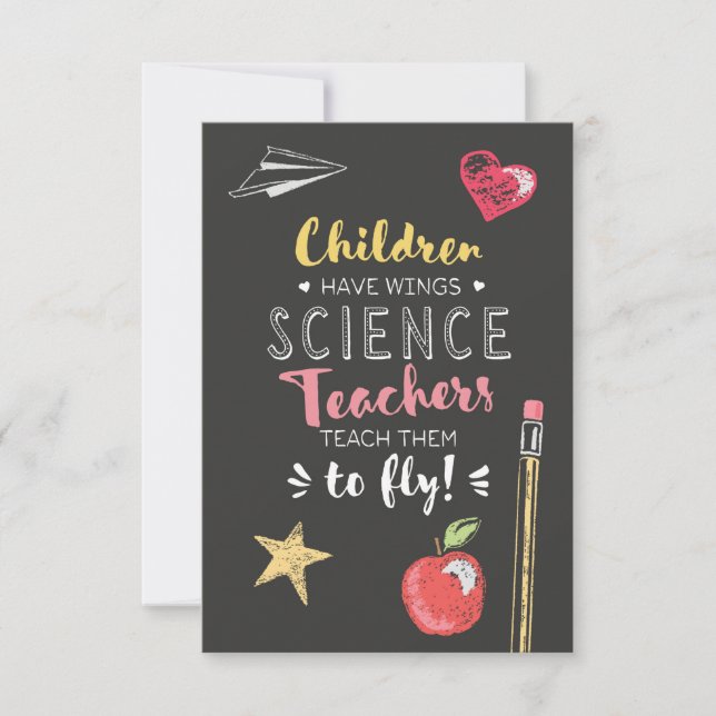 Carte De Remerciements Citation de belles ailes - Enseignants en sciences (Devant)
