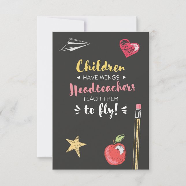 Carte De Remerciements Citation de belles ailes - Professeurs de tête (Devant)