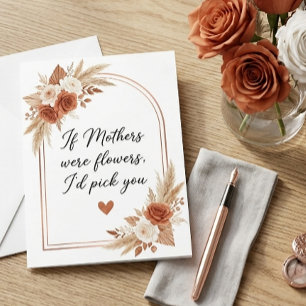 Carte De Remerciements Citation de la fête des Mères florale Si les mères