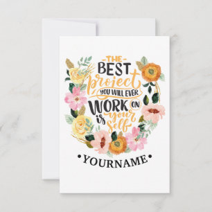 Carte De Remerciements Citation de motivation de l'élégante inspiration f