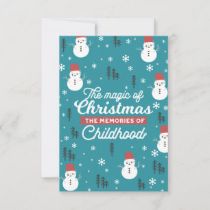 Carte De Remerciements Citation des neigeurs de Noël et souvenirs chéris